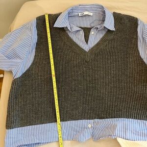Like New Zara Sweater with Shirt details. Size Xs-Small. Runs large though.